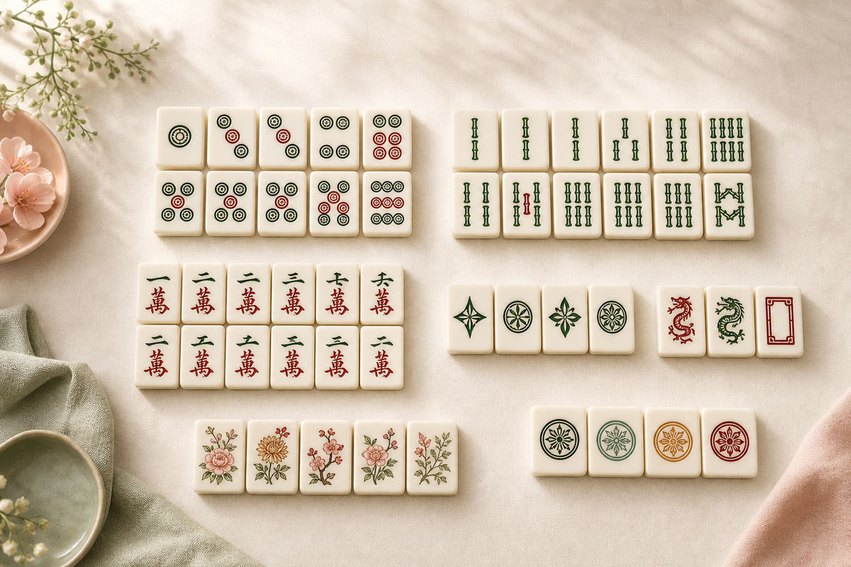 American Mahjong Tiles Explained: Suits, Winds, Dragons, Flowers & Jokers