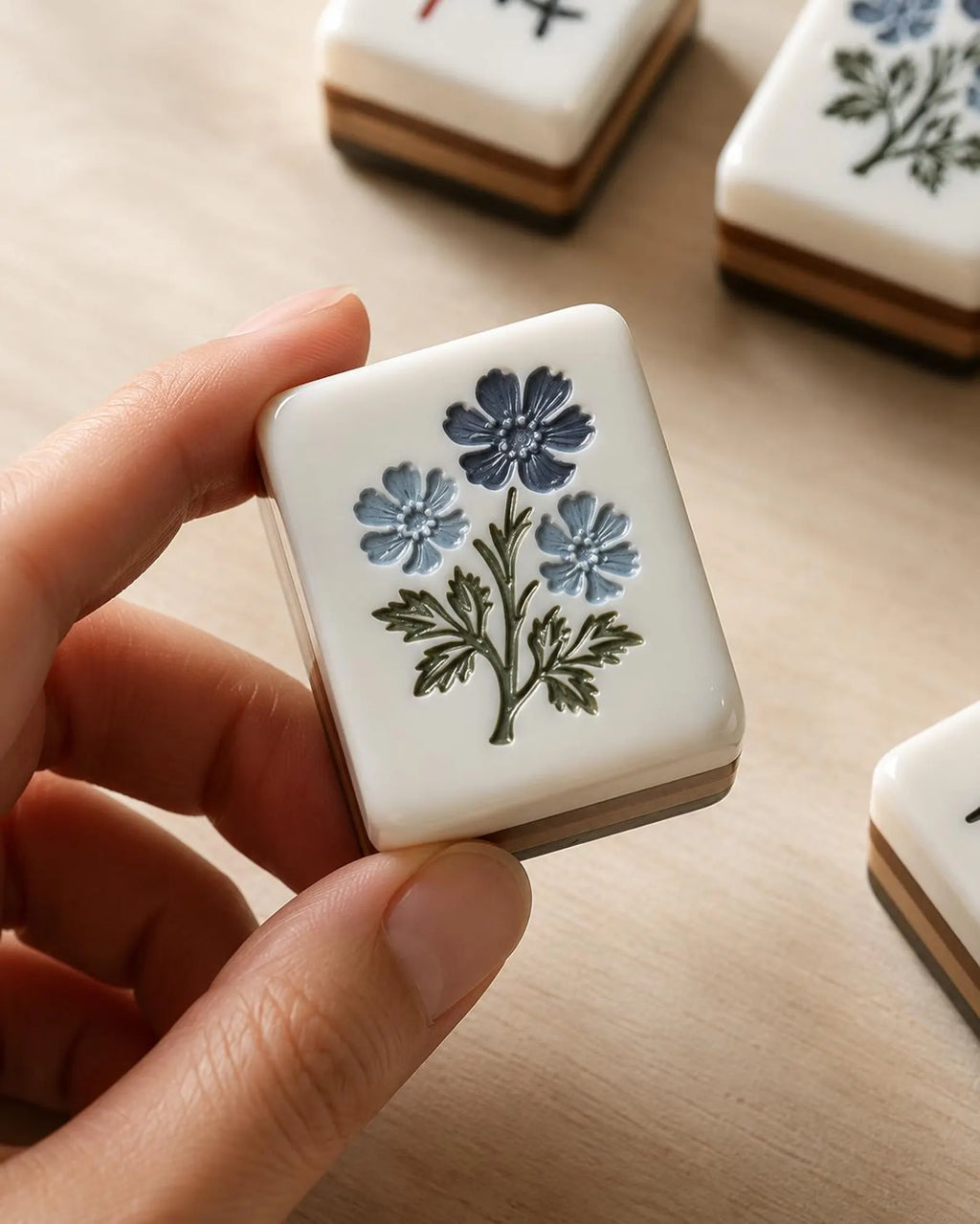Teal & Brown Layered American Mahjong Set