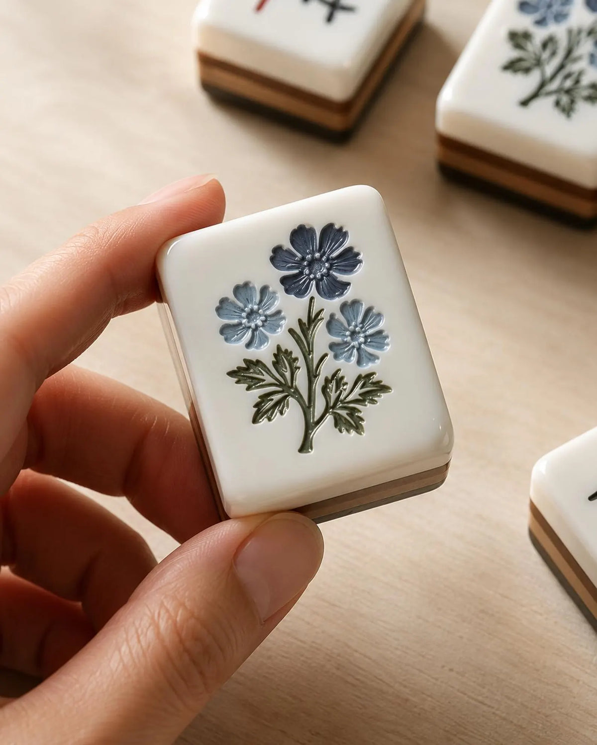 Teal & Brown Layered American Mahjong Set