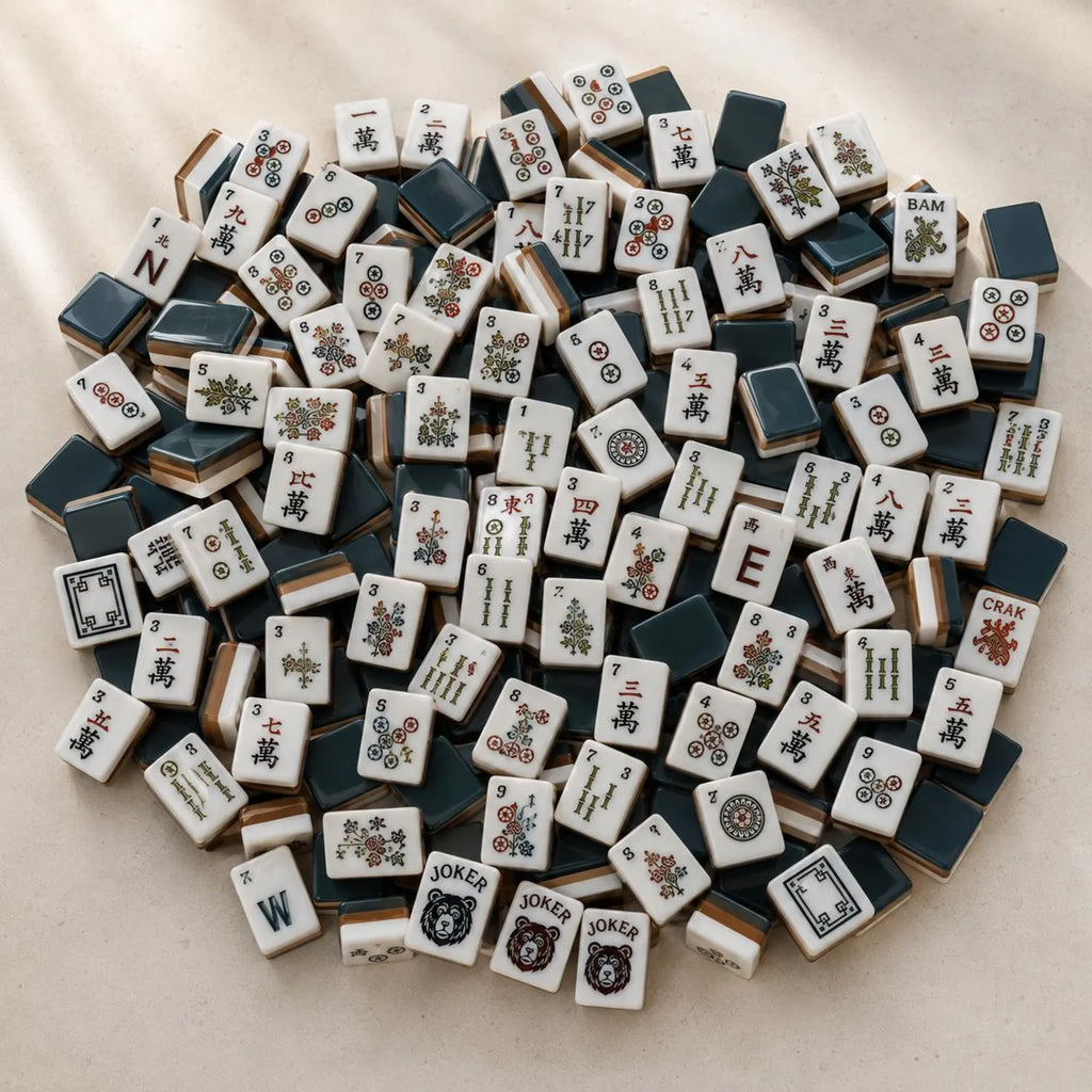 Teal & Brown Layered American Mahjong Set