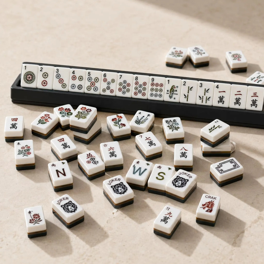 Teal & Brown Layered American Mahjong Set