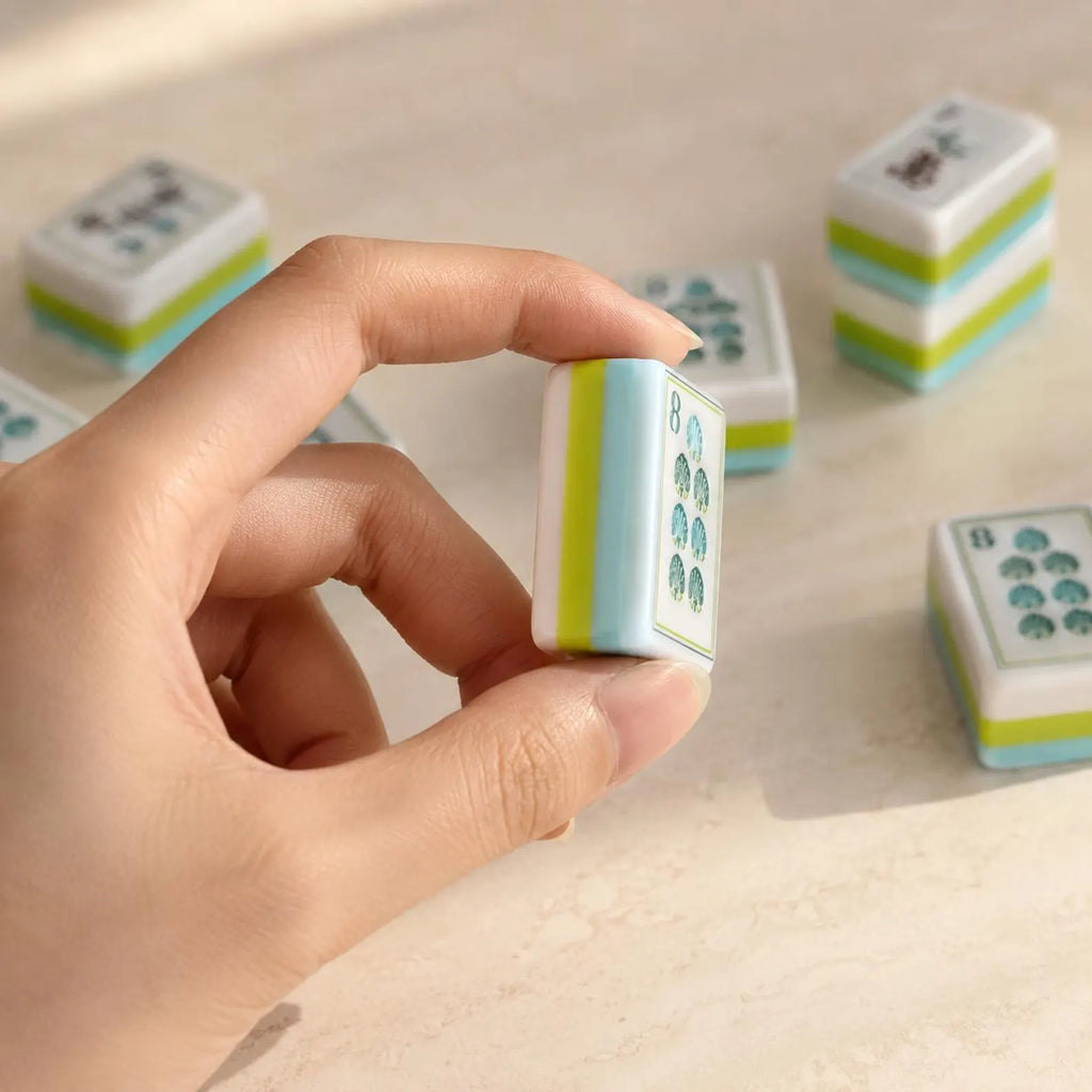 Pearlescent Blue Sea Glass American Mahjong Set