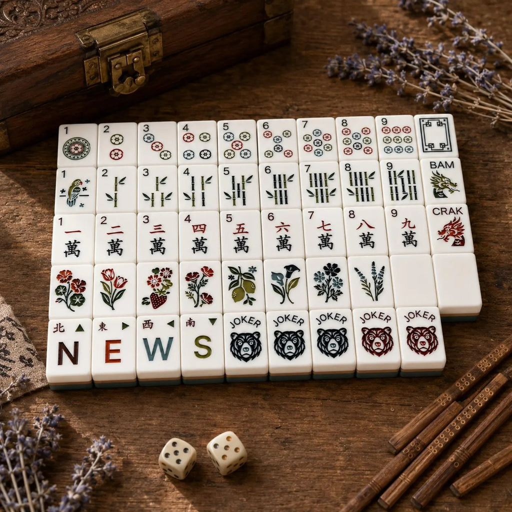 Teal & Brown Layered American Mahjong Set