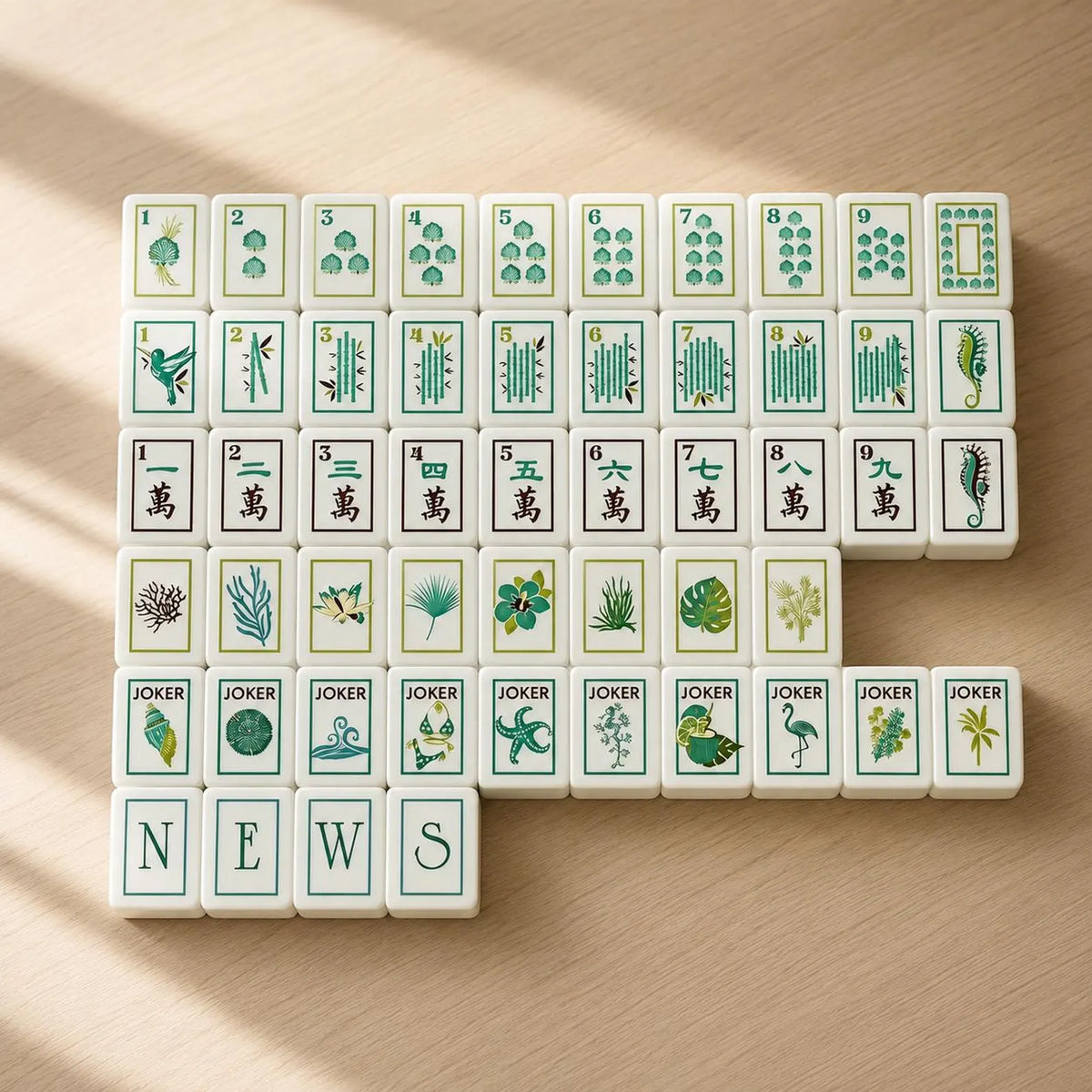 Pearlescent Blue Sea Glass American Mahjong Set