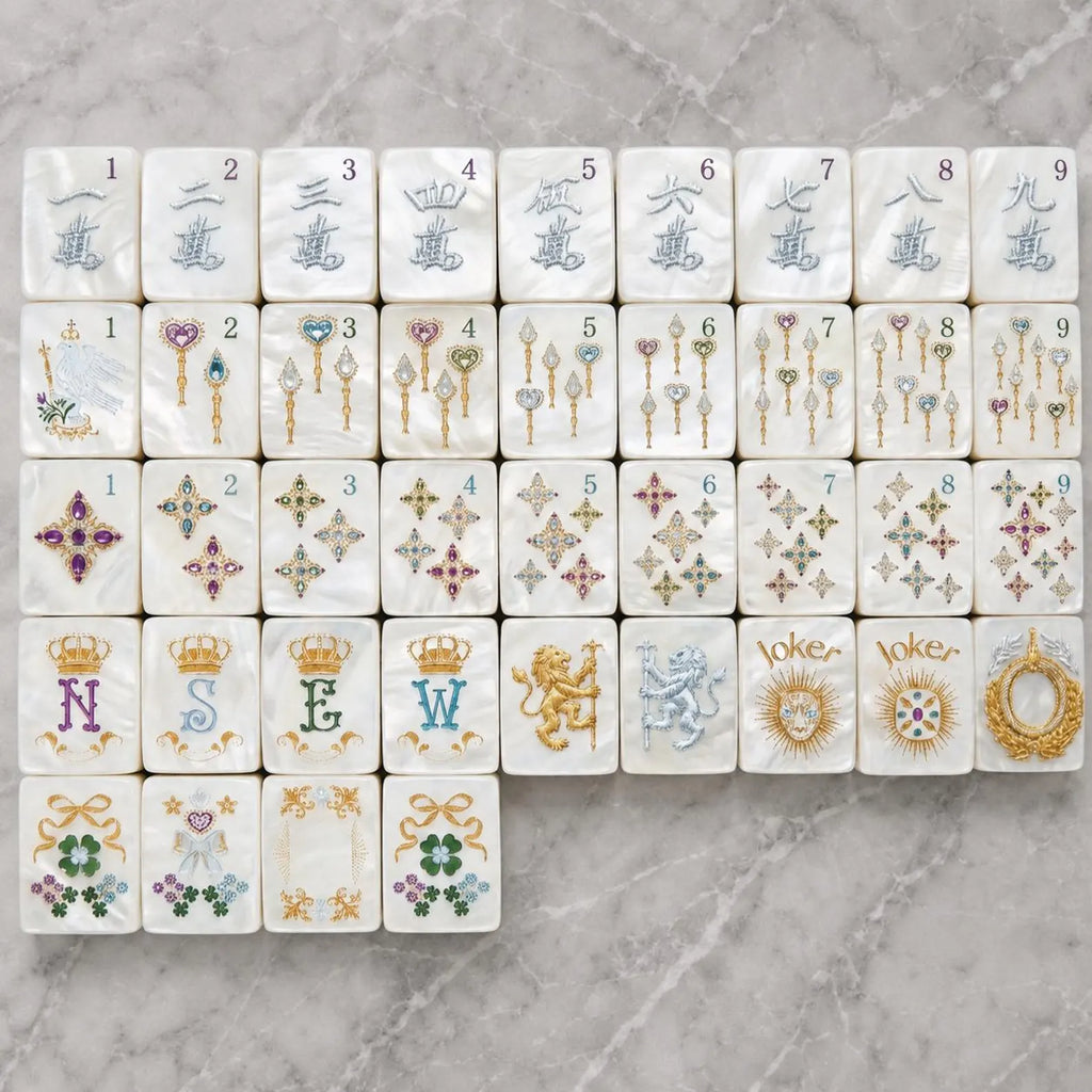White Pearl Royal American Mahjong Set