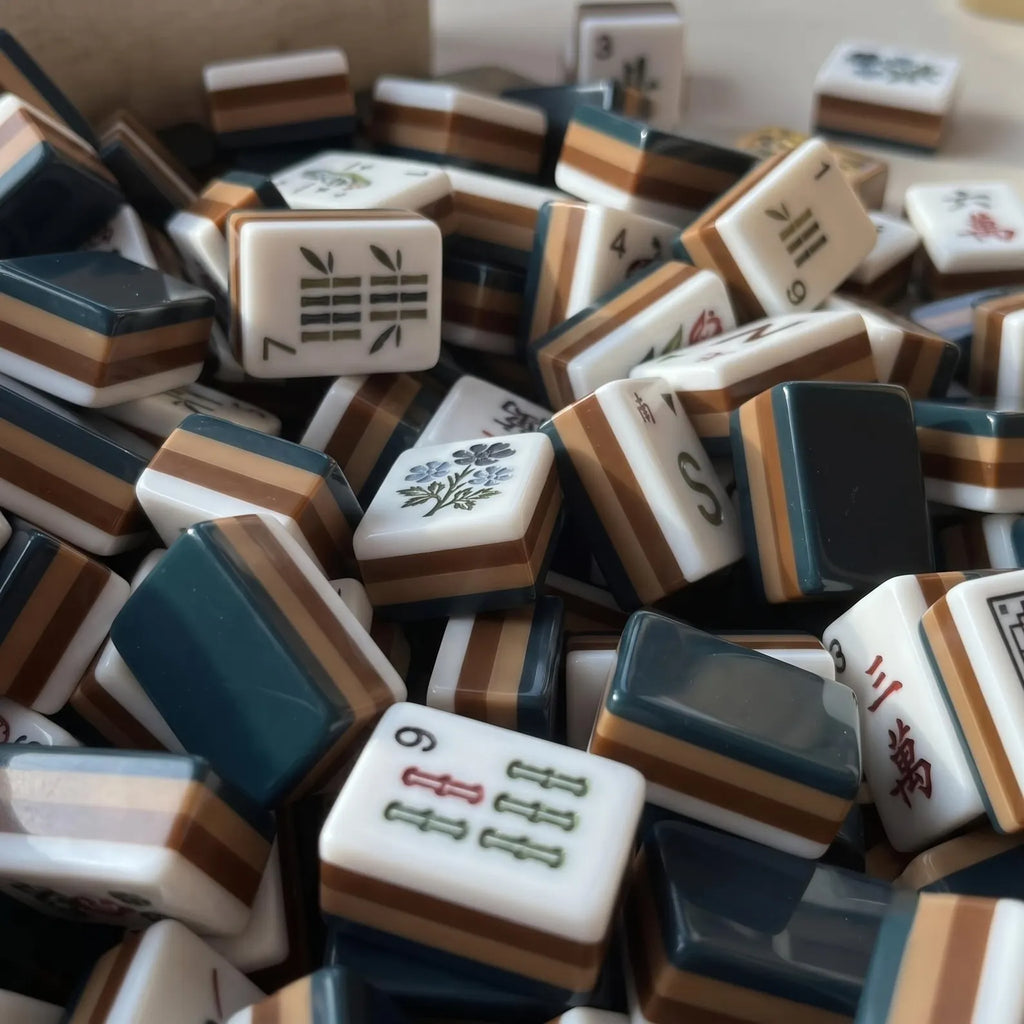 Teal & Brown Layered American Mahjong Set