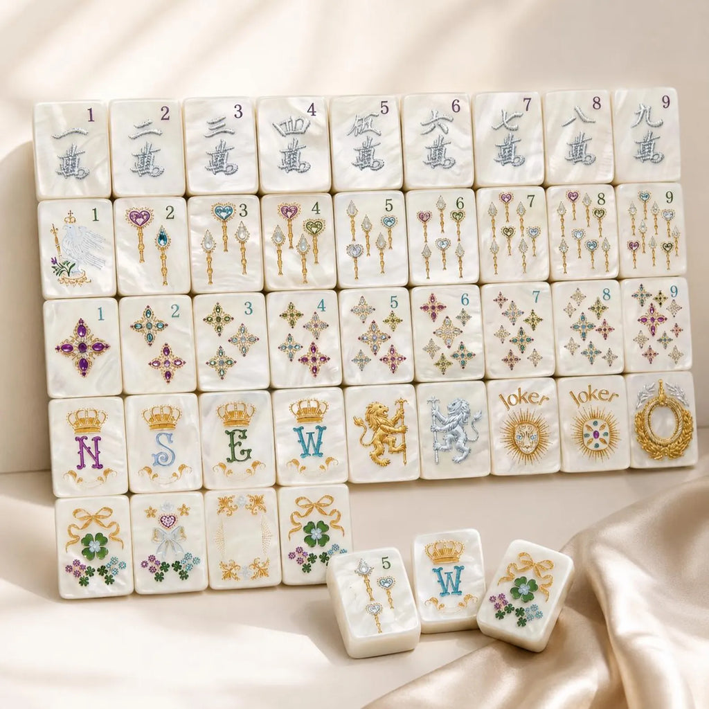 White Pearl Royal American Mahjong Set