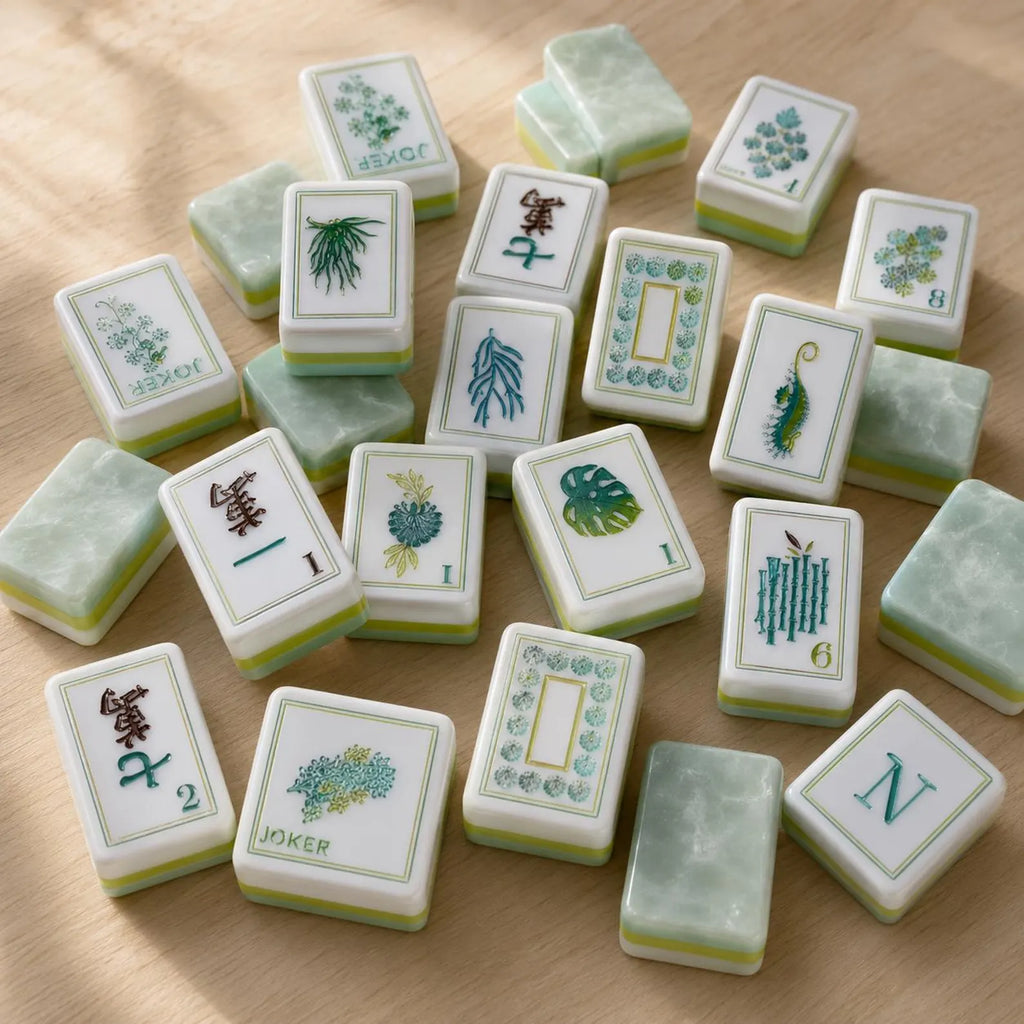 Pearlescent Blue Sea Glass American Mahjong Set