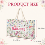 Mahjong Bag Set, 3 Piece Tote with Tile Pouch and Pusher Holder, Portable Game Night Organizer Gift