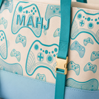 Mahjong Bag Set, Tile Pouch and Pusher Holder, Teal Game Organizer
