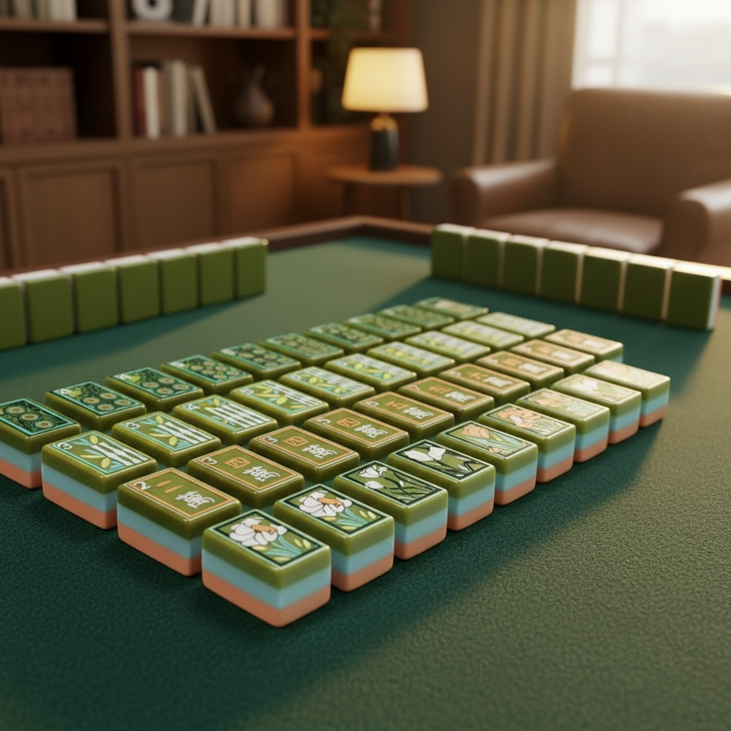 Green Peach American Mahjong Set