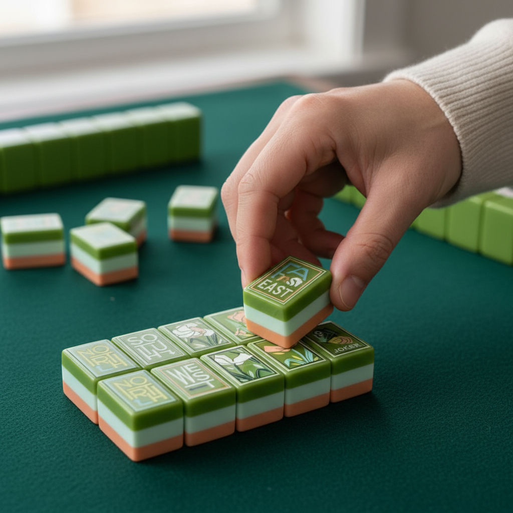 Green Peach American Mahjong Set
