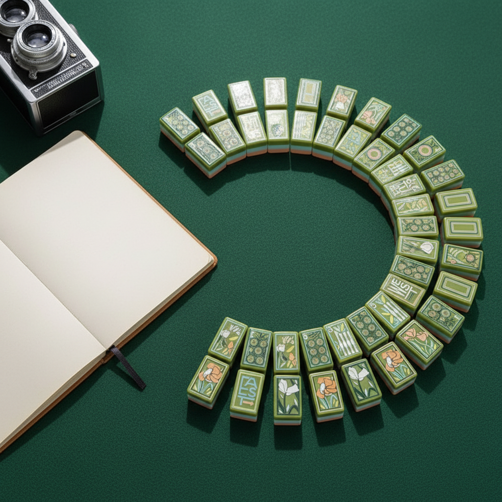 Green Peach American Mahjong Set