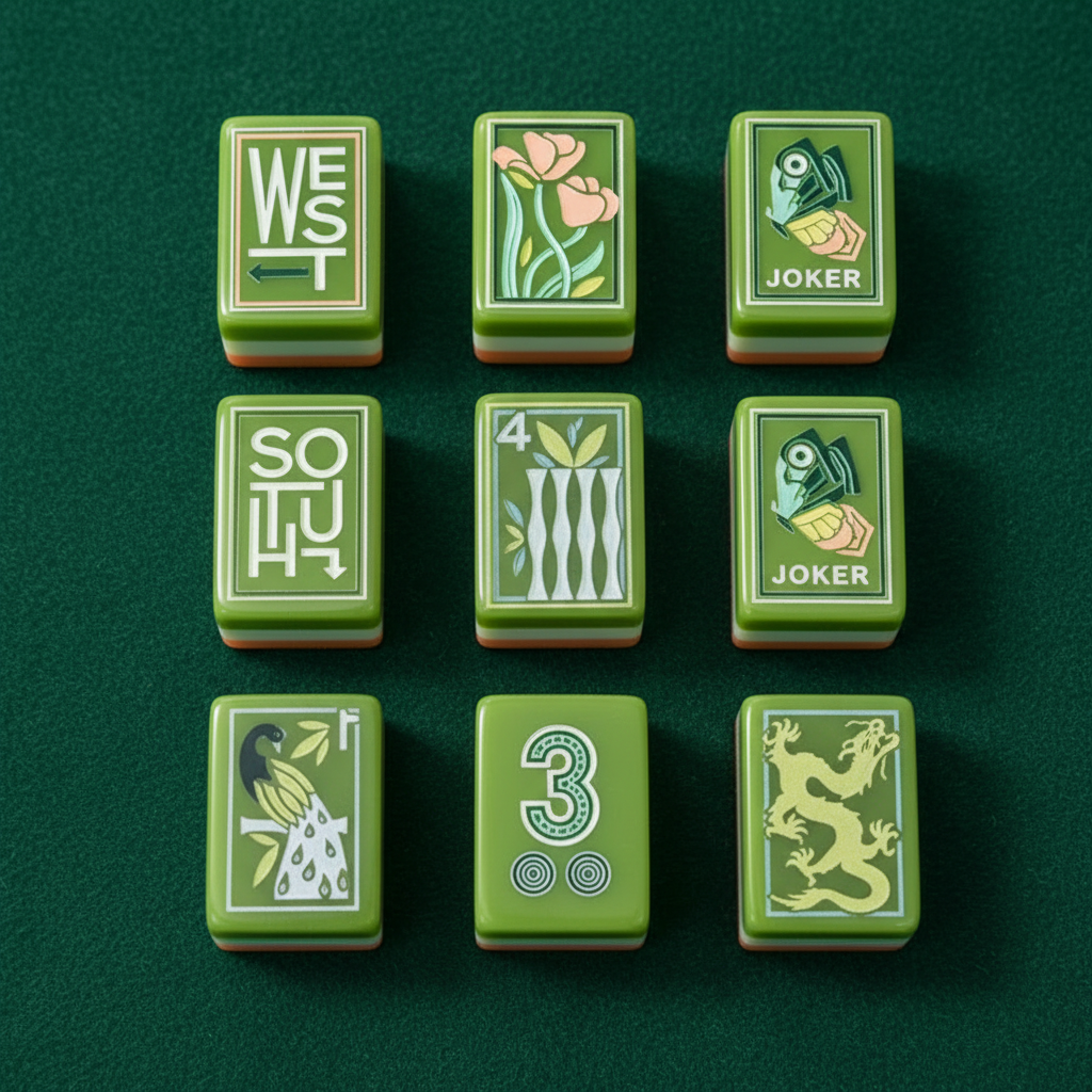 Green Peach American Mahjong Set