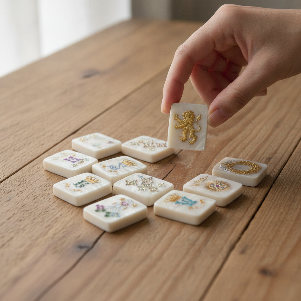 White Pearl Royal American Mahjong Set