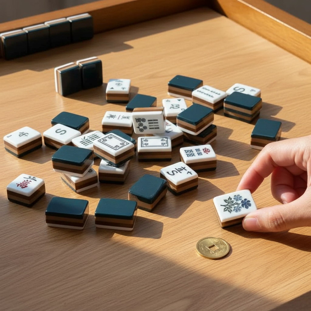 Teal & Brown Layered American Mahjong Set