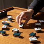 Teal & Brown Layered American Mahjong Set