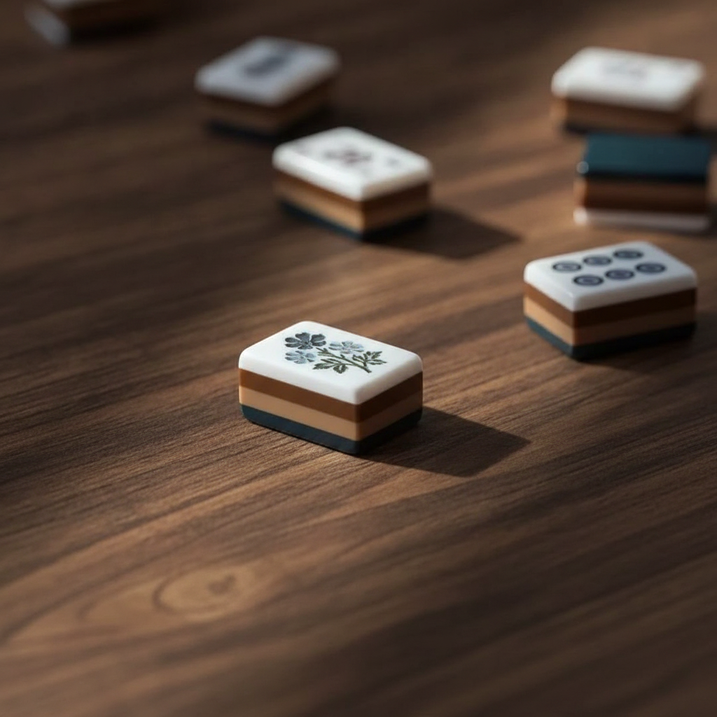 Teal & Brown Layered American Mahjong Set