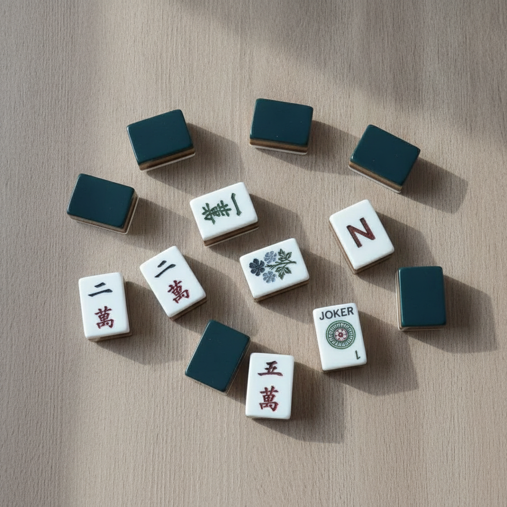 Teal & Brown Layered American Mahjong Set