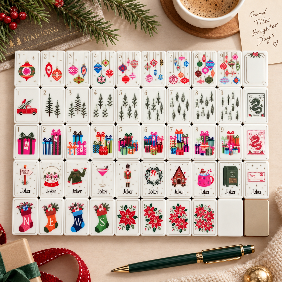 Christmas Keepsake American Mahjong Set