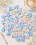 Blue Bow Garden American Mahjong Set