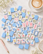 Blue Bow Garden American Mahjong Set