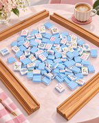 Blue Bow Garden American Mahjong Set