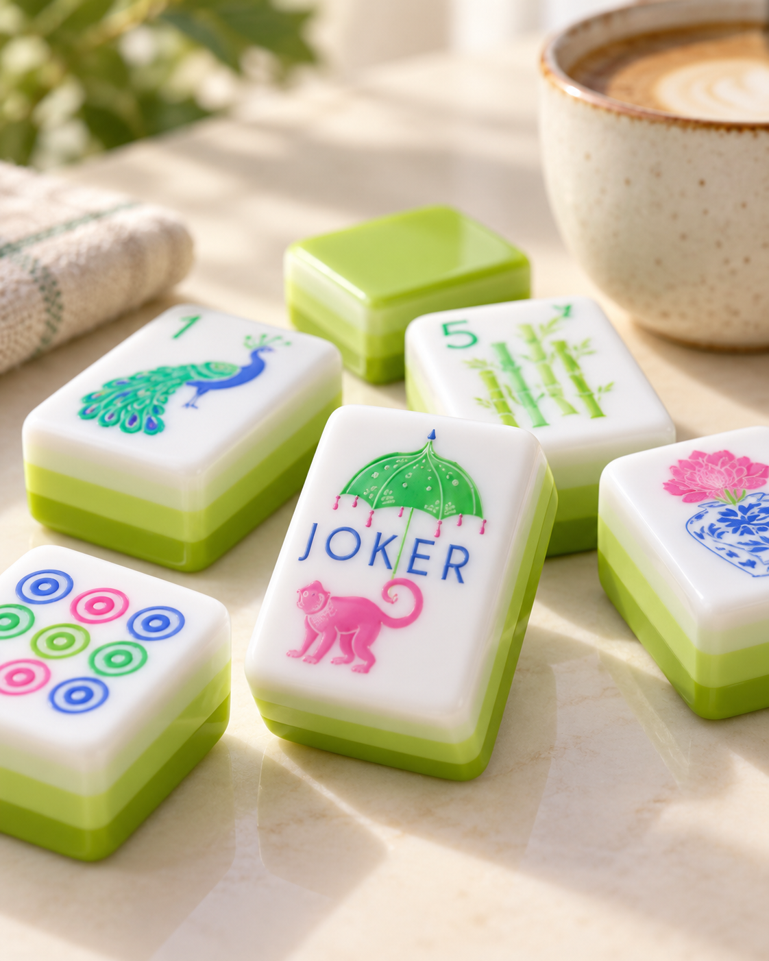 Lime Garden American Mahjong Set