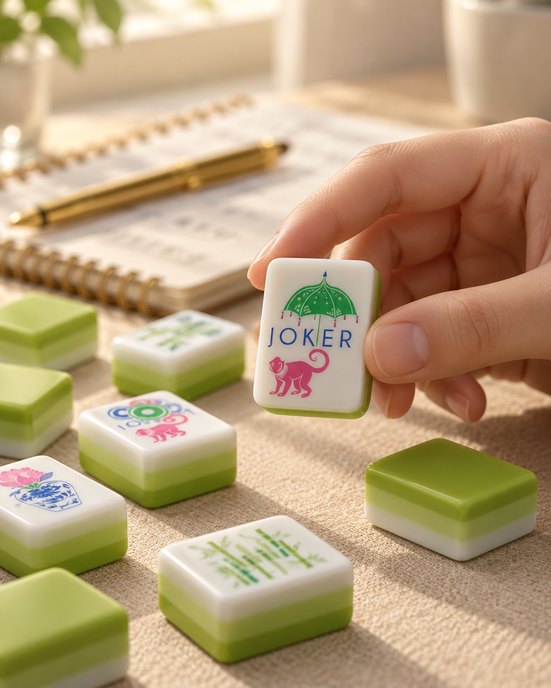 Lime Garden American Mahjong Set