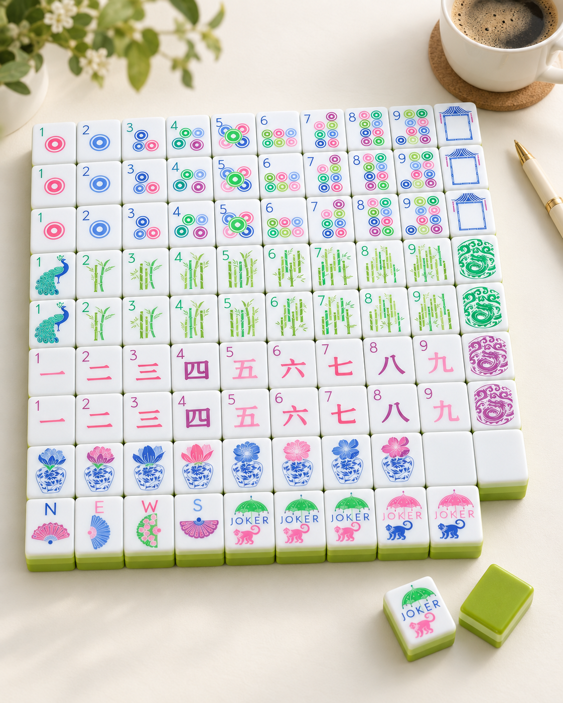 Lime Garden American Mahjong Set