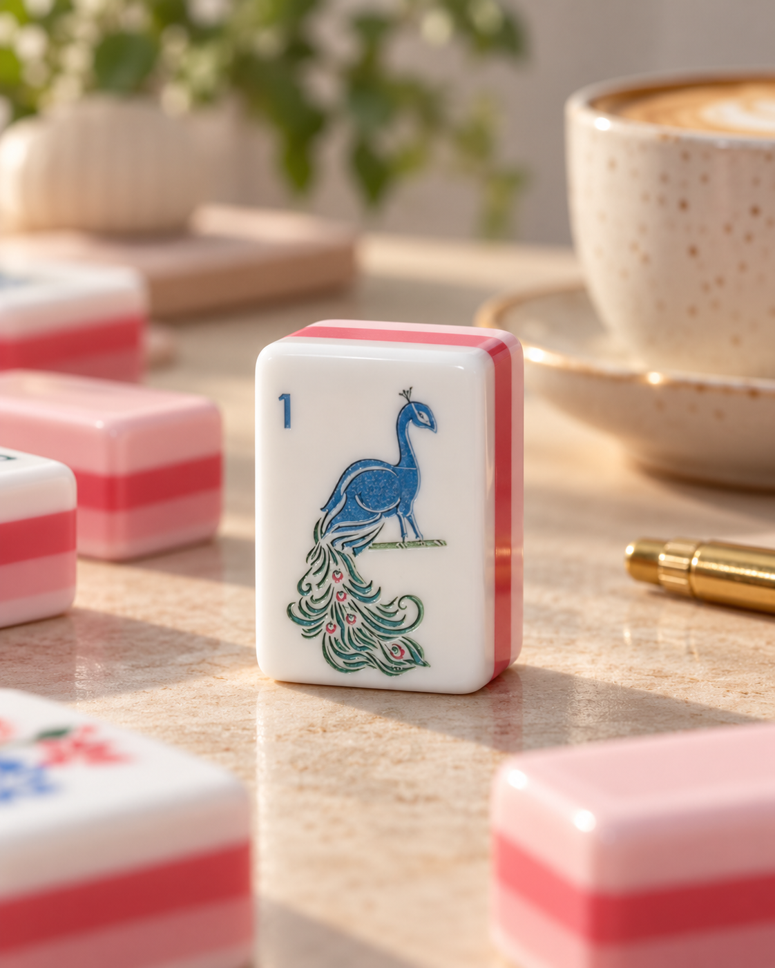Pink Four-Layer American Mahjong Set
