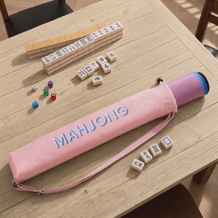 Mahjong Mat Carry Bag,  Drawstring Case with Adjustable Shoulder Strap